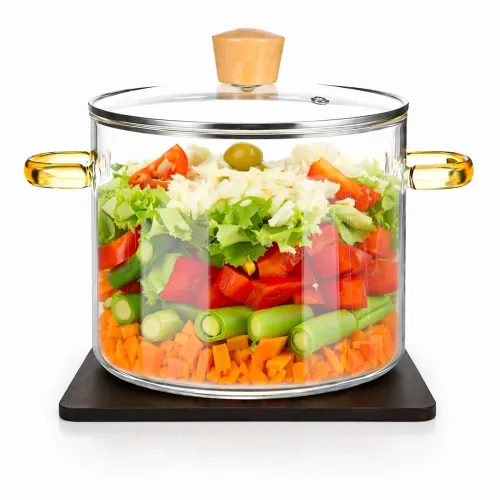 Image of 1.5L Heat-Resistant Glass Cooking Pot with Lid