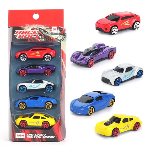 Image of 1:64 Scale Die-Cast Metal Cars (Pack of 5)