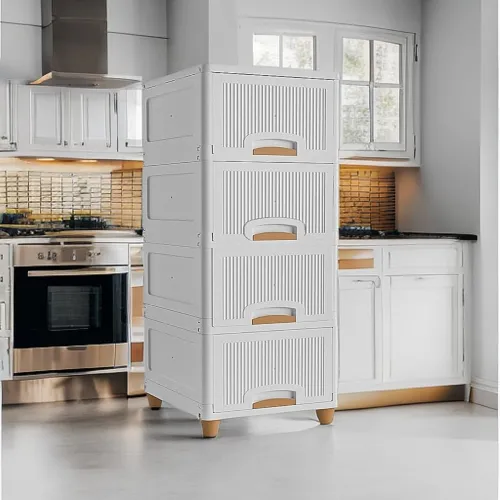 Image of 1-Door White Storage Cupboard 4PCS