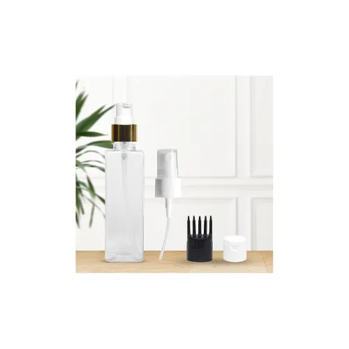 Image of 1 Rectangular Shape Bottle Durable Refillable Containers With 1 Pump Bottles Dispenser