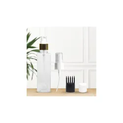 1 Rectangular Shape Bottle Durable Refillable Containers With 1 Pump Bottles Dispenser