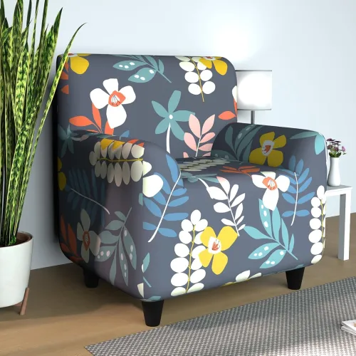 Image of 1 Seater Stretch Sofa Cover Floral