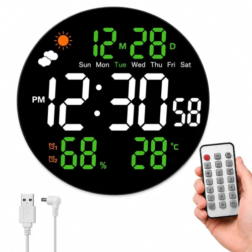 Image of 10.2\' Large LED Digital Wall Clock with Remote Control