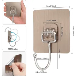 10 Pcs Heavy Duty Adhesive Wall Hooks – Waterproof Stainless Steel Stick
