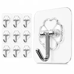 10 Pcs Self Adhesive Wall Hooks for Hanging, Heavy Duty Sticky Hooks for Wall
