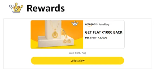 Image of Amazon Jewellery Reward: ₹1000 back on order above ₹20000