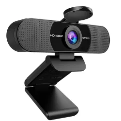 1080P Webcam with Microphone, eMeet C960 Web Cameram with Privacy Cover, 90°View Computer Camera, Plug&Play USB Webcam for Calls/Conference, Zoom/Skype/YouTube, Laptop/Desktop