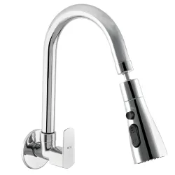 10X Rotatable Brass Kitchen Sink Tap ST-41023 Rotatable Neck Triple Flow, 3 Function Shower Flow/Foam, Anit Splash Wall 