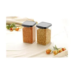 1100 ML Square Plastic Storage Jar and Container | Air Tight Containers For Kitchen Storage Set | Pantry Organization | Storage Box Lid Food Rice Pasta Pulses Container | Container Sets (03)