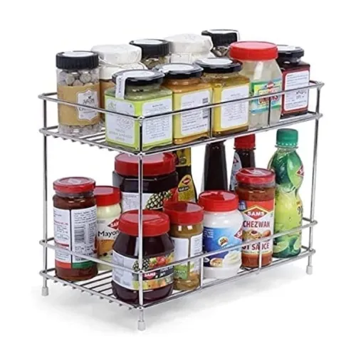 Image of 12FOR COLLECTION Stainless Steel 2 Tier Countertop Kitchen Rack