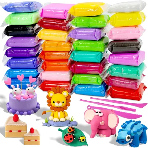Image of 12 Pcs Air Dry Clay Art & Craft Kit for Kids