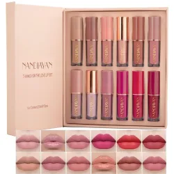 Colorsky® 12Pcs Velvet Matte Liquid Lipstick Set of 12, Waterproof Long Lasting