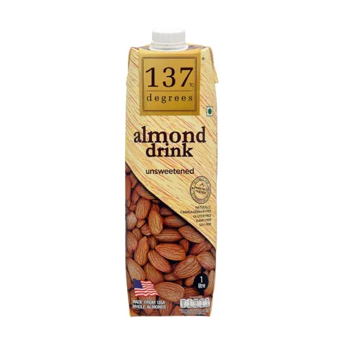 Image of 137 Degrees Almond Drink Unsweetened | Lactose Free | Gluten Free | No Preservatives | Zero Cholesterol | Dairy Free | 1