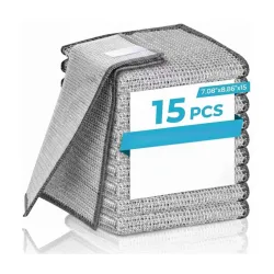 [ 15-pcs ] Wire Dishwashing Rags for Wet and Dry Non-Scratch Steel Wool