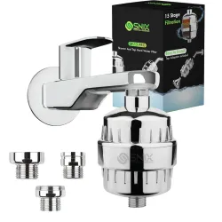 15-Stage Hard Water Shower & Tap Filter | Water Softener for Bathroom/Home| Hard Water Filter to Reduce Hair Fall, Dry S