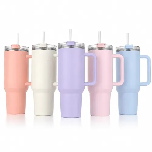 Image of 1800ml Large Plastic Tumbler With Handle Straw Lid