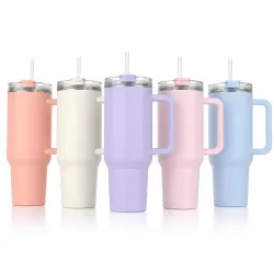 1800ml Large Plastic Tumbler With Handle Straw Lid