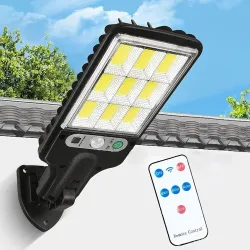 180W Led Solar Street Light Outdoor, 10000LM IP65 Waterproof Solar Security Flood Lights Outdoor Motion Sensor, Wired Security Solar Powered Flood Lights for Indoor, Outside, Yard, Garden (P...