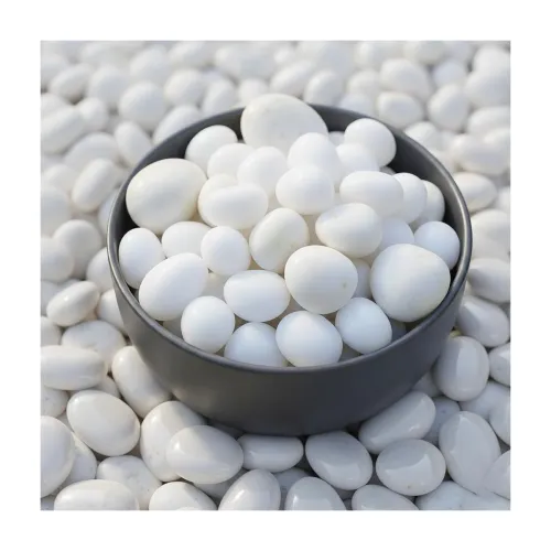 Image of 1kg Polished White Decorative Pebbles