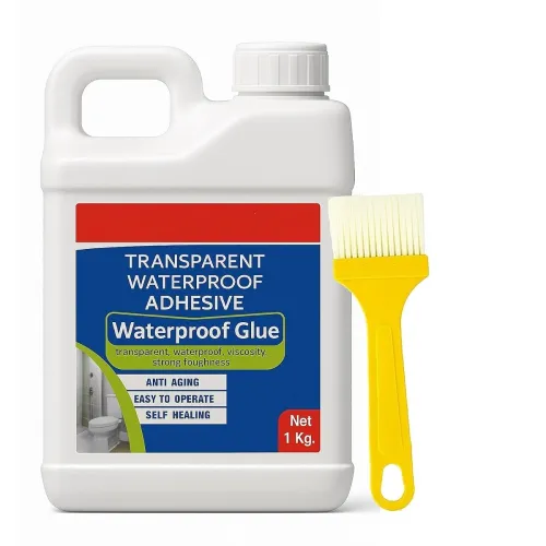 Image of 1Kg Transparent Waterproofing Glue with Brush for Roof Leakage for Bathroom Pipe Wall Tile Surface