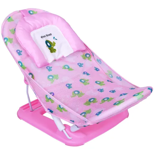 Image of 1st Step Baby Bather with 3 Level Recline and Anti-Skid Base (Pink)