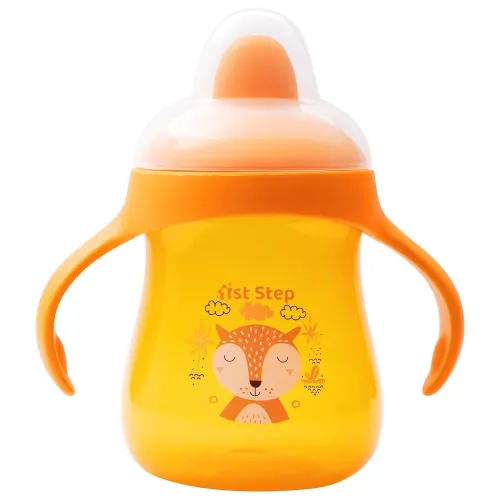 Image of 1ST STEP Matte Sipper Bottle – Orange, Twin Handles