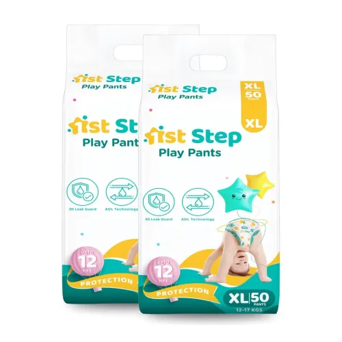 Image of 1st Step Play Pant Style Baby Diapers – Ultrasoft Comfort with 3D Leak Guard, Gel Lock Technology & Breathable Cotton Fi