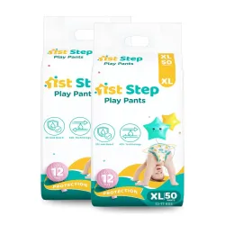 1st Step Play Pant Style Baby Diapers – Ultrasoft Comfort with 3D Leak Guard, Gel Lock Technology & Breathable Cotton Fi