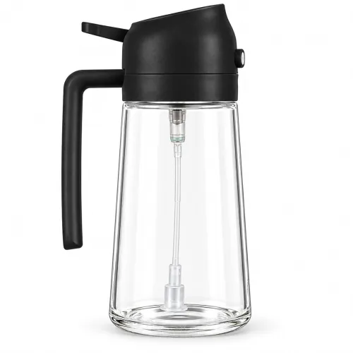 Image of 2 in 1 Glass Oil Sprayer Bottle 500 ml with Pouring and Spray Nozzle