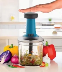 2 Pcs Vegetable Chopper for Kitchen Use 1100 ml Square Push Chopper Manual with 5 Blades 