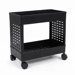 2-Tier Rolling Storage Cart with Wheels