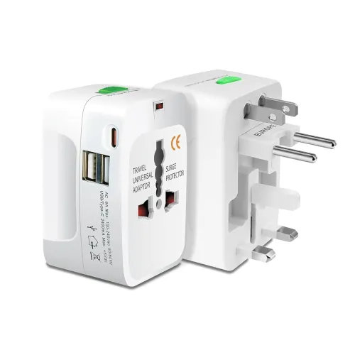 Image of 2 USB Universal Travel Adapter with Built in Dual USB Charger Ports Plug