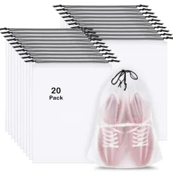 20/50 Pack Shoe Bags for Travel, Translucent, Large, Shoe Bags for Travel