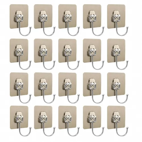 Image of 20 PCS Large Adhesive Hooks for Wall Heavy Duty Waterproof Wall Hooks for Hanger