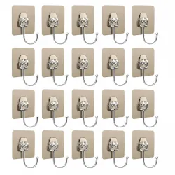 20 PCS Large Adhesive Hooks for Wall Heavy Duty Waterproof Wall Hooks for Hanger