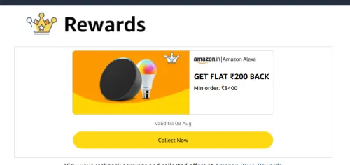 Image of Amazon Alexa Reward: ₹200 back on order above ₹3400