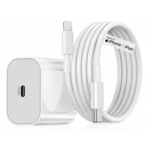 Image of 20W iPhone Compatible USB C to Lightning Fast Charger Adapter with Cable