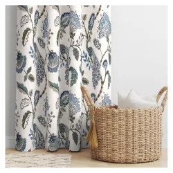 240 TC Cotton Anokhi Printed Windows Curtains with Grommets Room Darkening