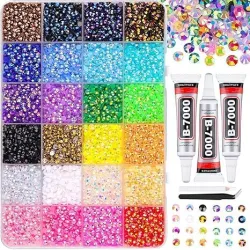 24000Pcs 24 Colors Resin Rhinestones Kit