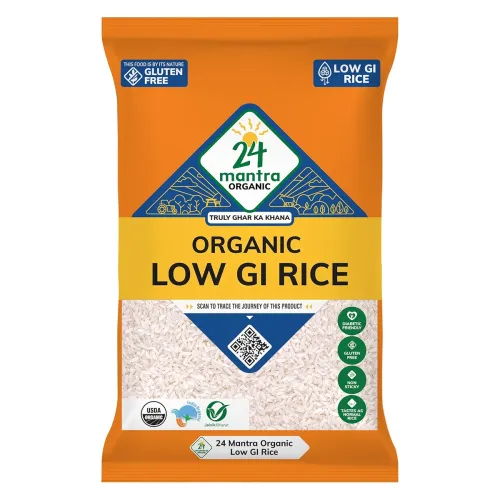 Image of 24 Mantra Organic Low G.I Rice 2 Kg | Diet & Diabetic Friendly | Certified Low Sugar Rice | Certified Organic & Naturall