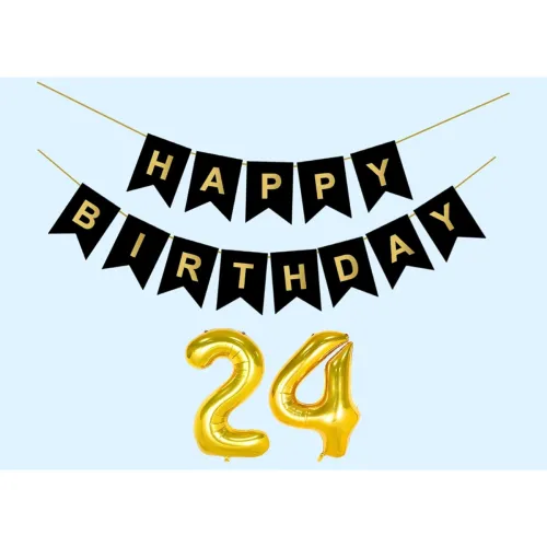 Image of 24th Birthday Black Decoration Kit