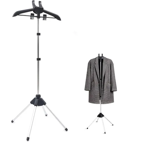 Image of 24x7 eMall Clothes Display Stand Hanger Rack For Shops Retailers, Steam Iron Stand Adjustable 3-Height Tripod Foldable C