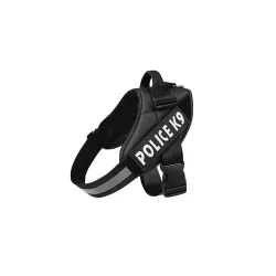 24x7 eMall Dog K9 Police Dog Harness Vest with Hook and Loop Straps and Handle and Adjustable (XL- 28-38 Inch Girth, Bla