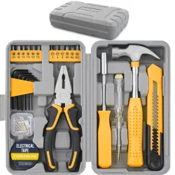 Hi-Spec 25-Piece Small Tool Kit with Knife and Hex Key Included: Basic Essential Tool Set for Home, Office, and College