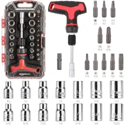 amazon basics 27-Piece Magnetic Ratchet Wrench and Screwdriver Set Ratchet Wrench and Screwdriver Set