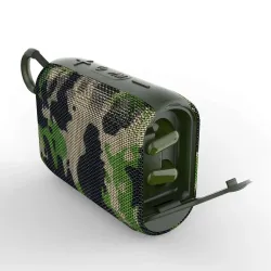 2-in-1 Bluetooth Speaker with TWS Earbuds, Camouflage Green