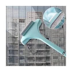 Multifunctional Screen Brush 2 in 1 Mesh Cleaning Brush & Wiper with Extended Handle Window Cleaning Brush Net Cleaner Double-Sided Window Cleaner Window Mesh Cleaner, Multi Color, Pack of 1