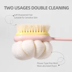 2-in-1 Silicone Body Bathing Brush with Long Handle