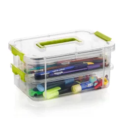 2 Layer Plastic Storage Containers Carry Box