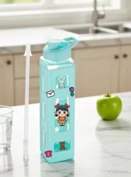 2Mech Kids Plastic Water Bottle With Straw